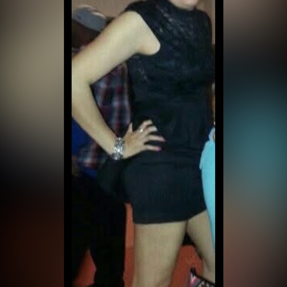 Black lace peplum dress